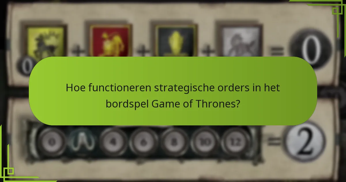 Hoe functioneren strategische orders in het bordspel Game of Thrones?